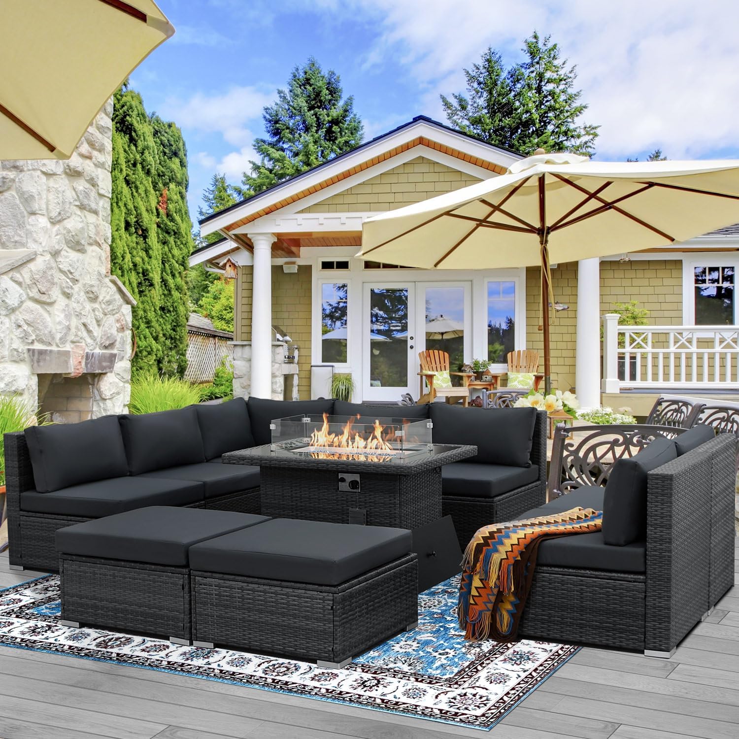 Luxury Outdoor Lawn Furniture with Firepit