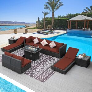 Outdoor Patio Furniture Sets with Propane-Gas Fire Pit